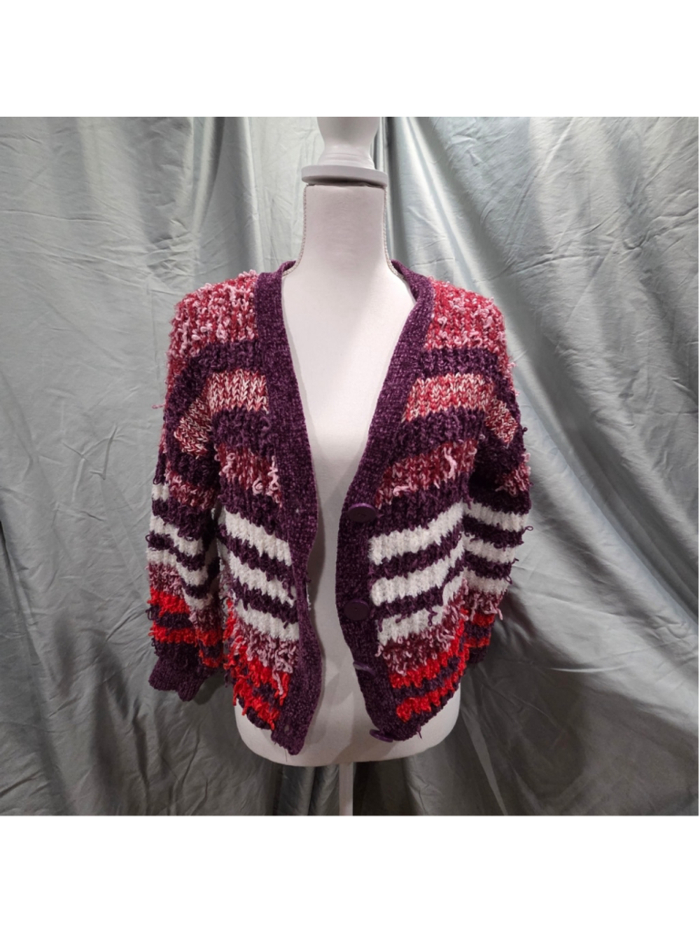 Joseph A. Women's Chunky Knit Cardigan Sweater Grunge Fairycore 90s Grunge